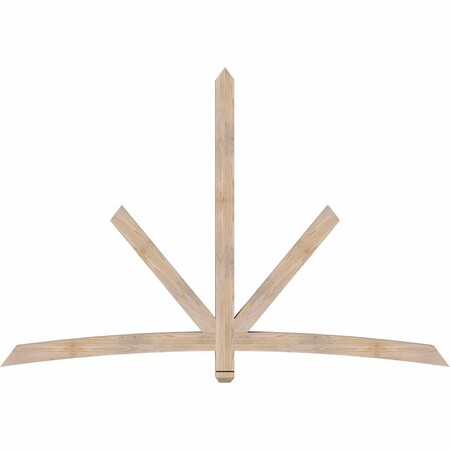 Ekena Millwork Alberta Smooth Timber Gable Bracket, Douglas Fir, 84"W x 56"H x 3 1/2"D x 3 1/2"F, 16/12 Pitch GBW084X56X0404ALB00SDF